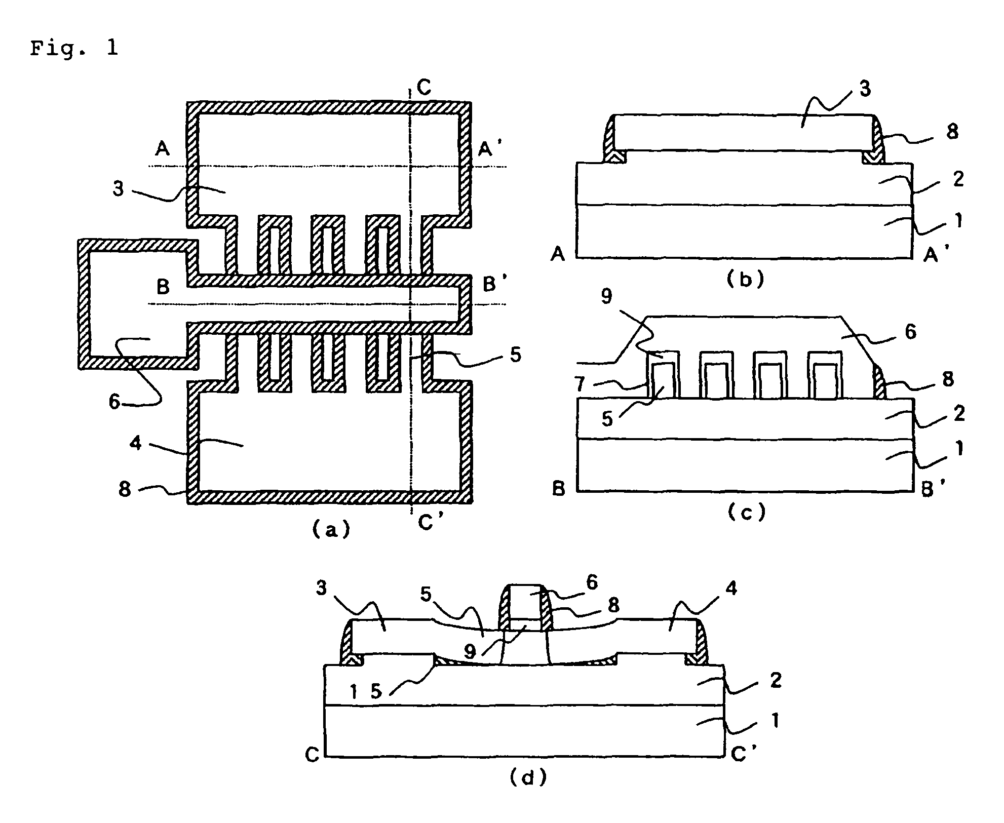Semiconductor device including a deflected part