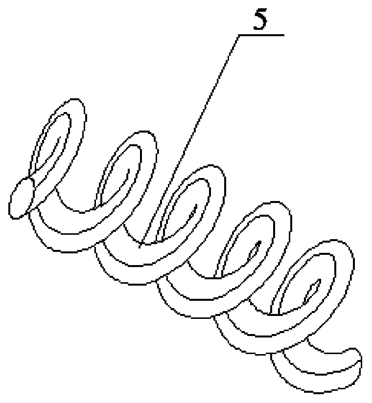 Center spring and helical blade rotor in heat exchange tube