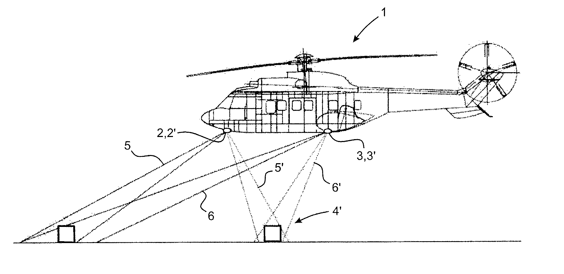 Rotorcraft having lighting equipment with a plurality of headlights operated for landing, winching, and searching