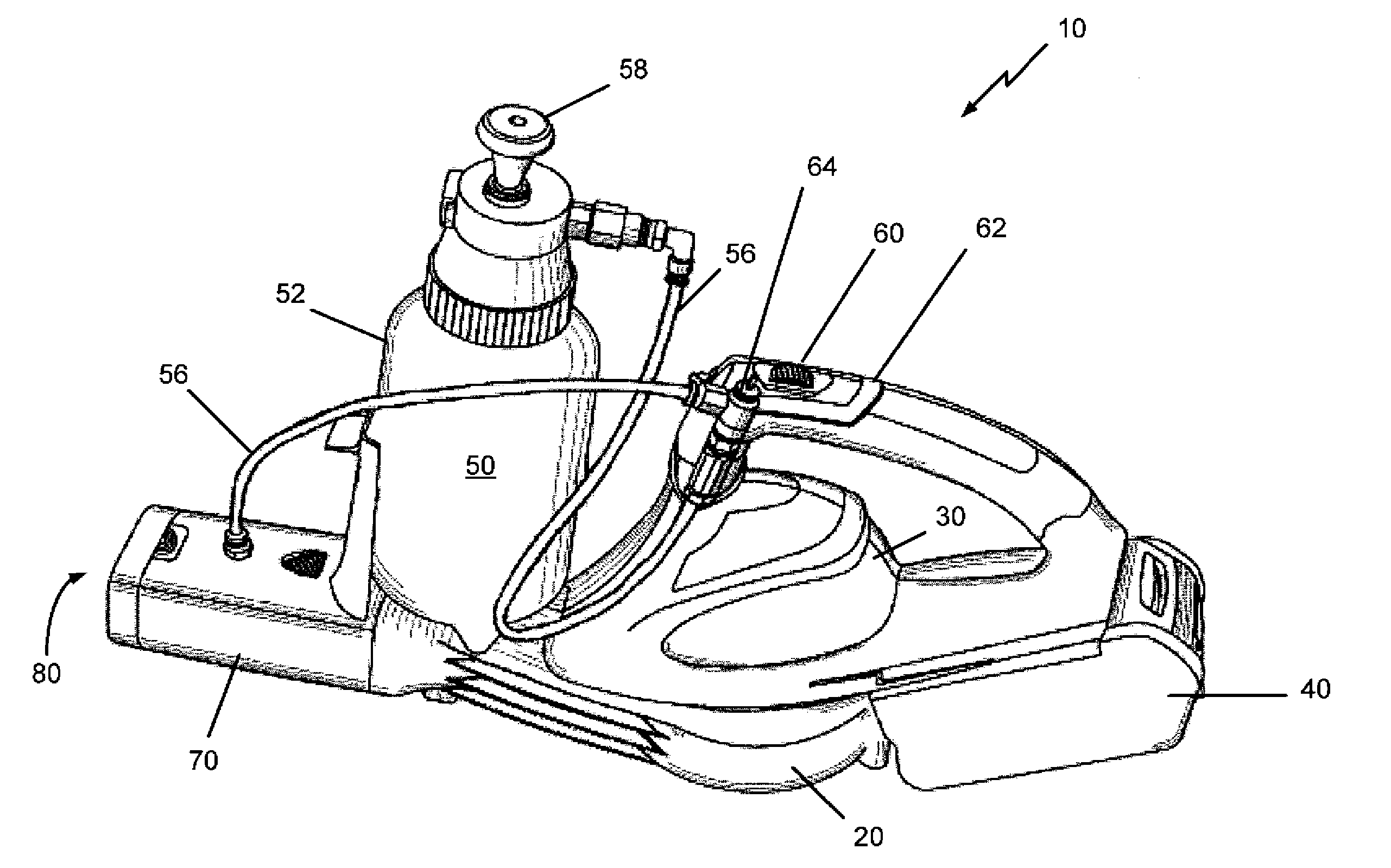 Heatless and cordless fogging/misting apparatus having a low CFM DC-powered blower motor and a mixing chamber for ultra-low volume atomized fog