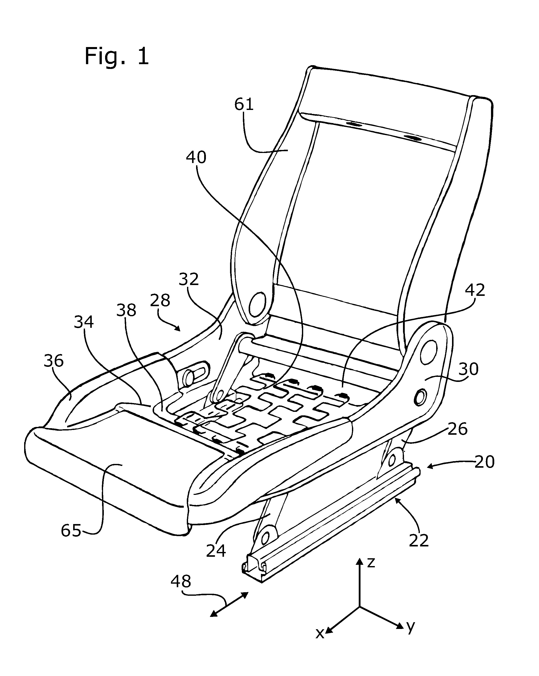 Motor Vehicle Seat with Seat Depth Adjustment
