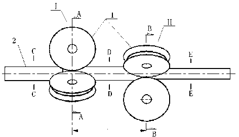 Finishing rolling method and device of oblique axial rolling cored steel