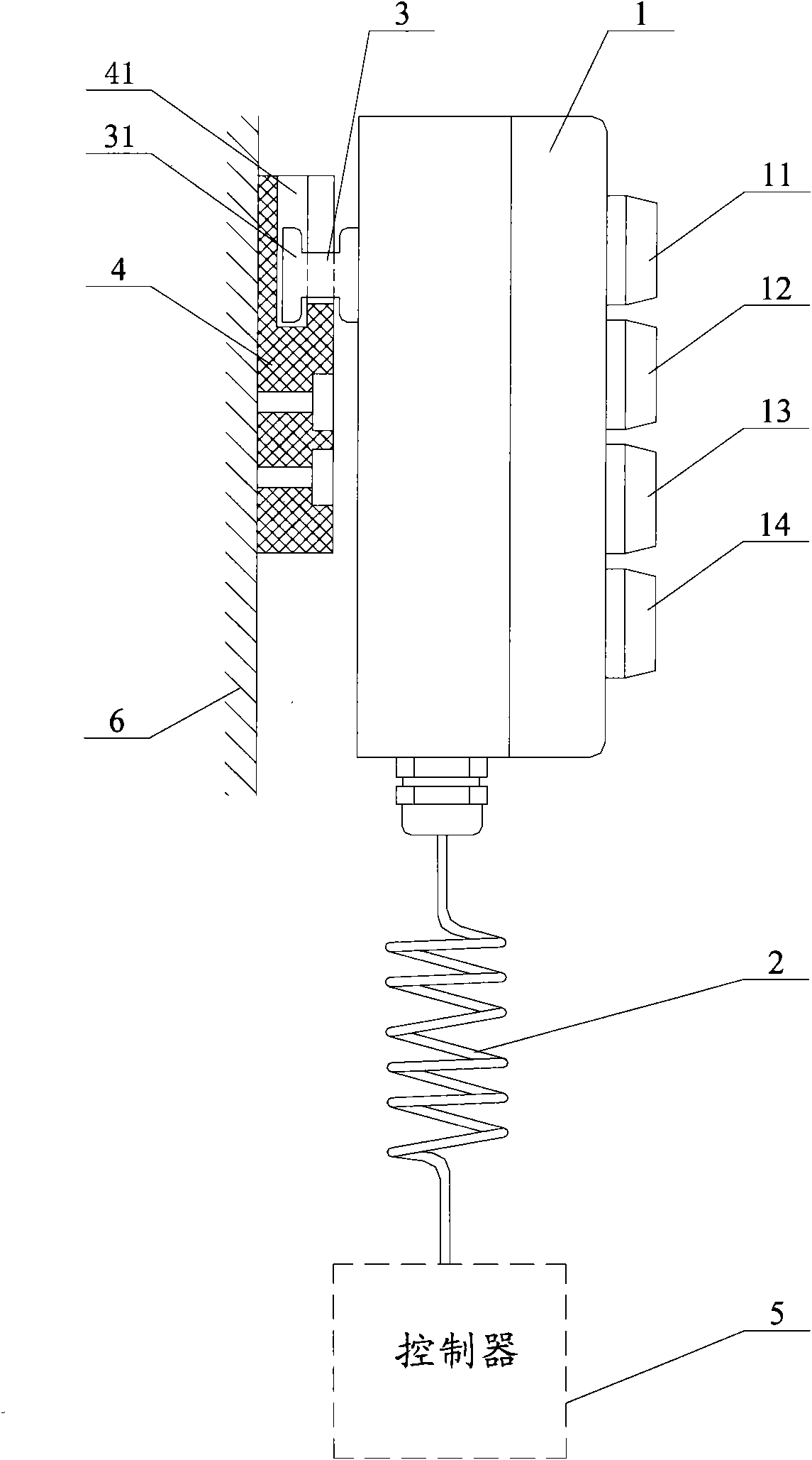 Ground jack operating control device of wheel type engineering machinery chassis