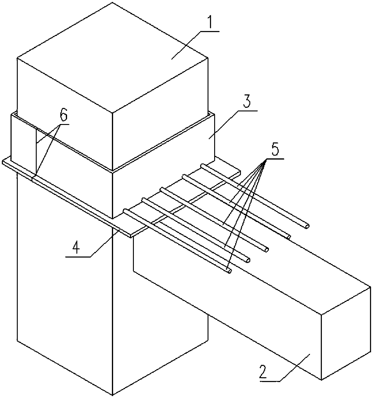 Steel joint for reinforcing and anchoring concrete beam and anchoring method
