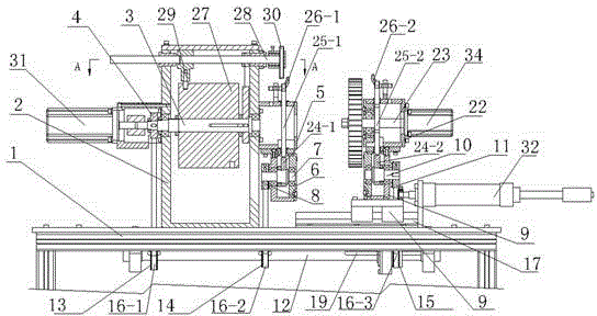 Transmission system of motor coil automatic winding machine