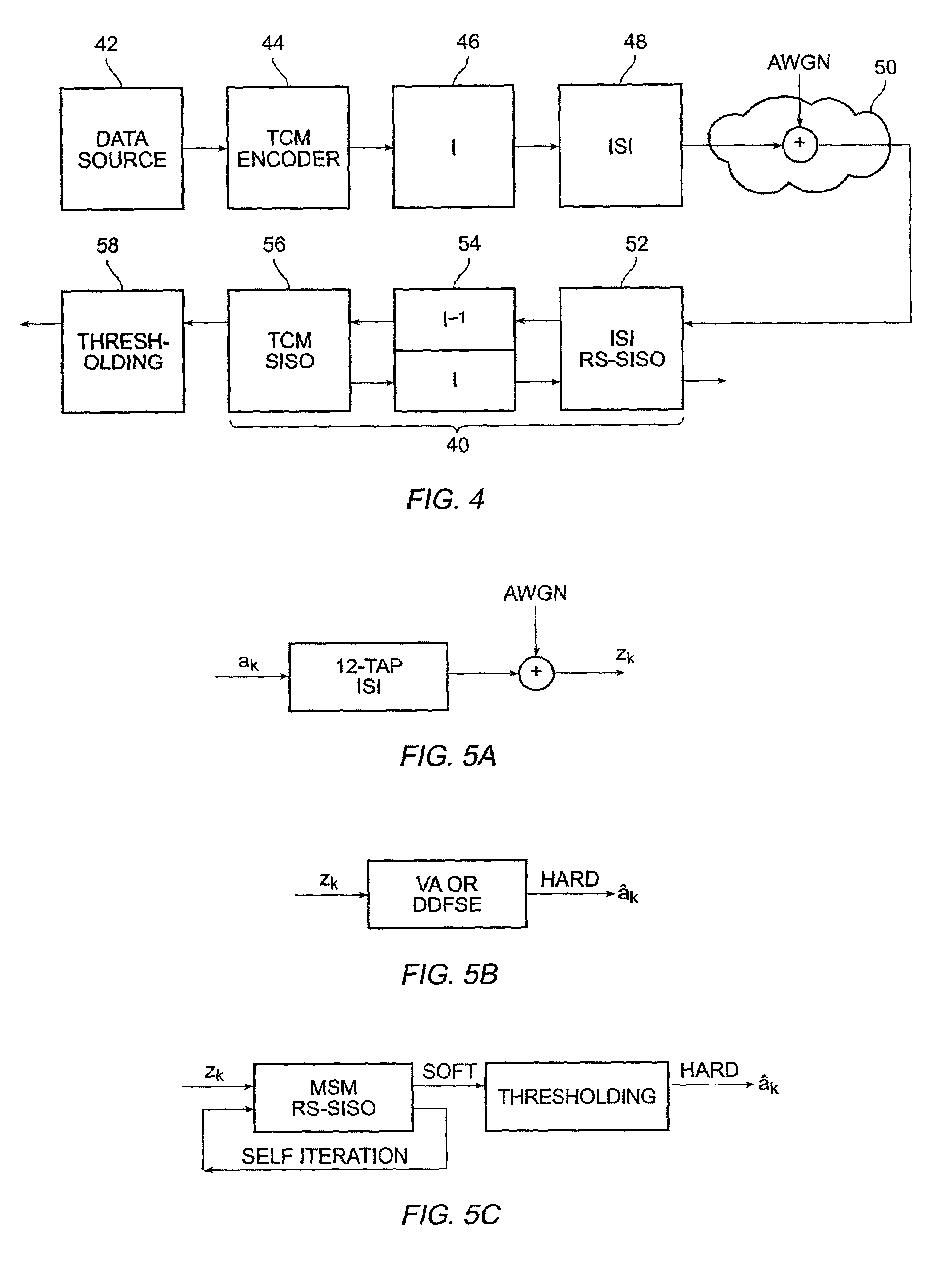 Method for iterative and non-iterative data detection using reduced-state soft-input/soft-output algorithms for complexity reduction