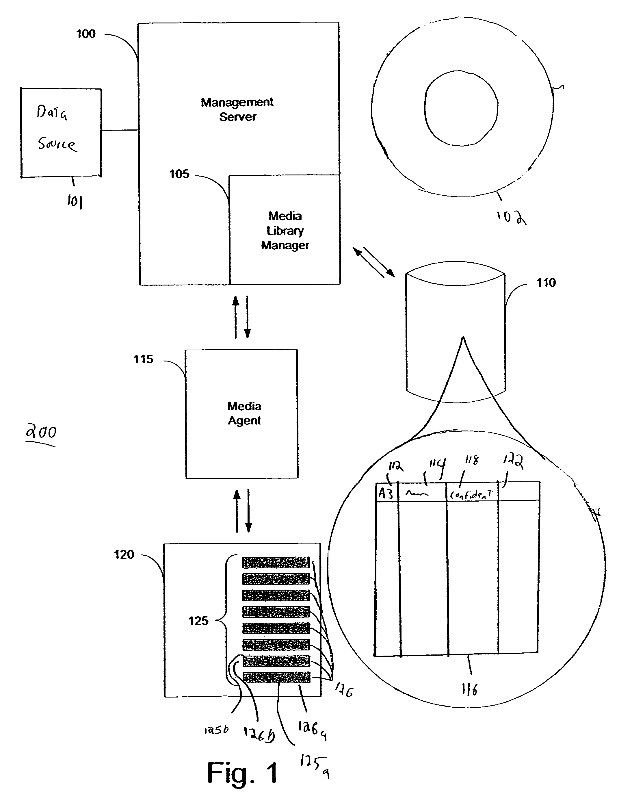 Systems and methods for managing location of media in a storage system