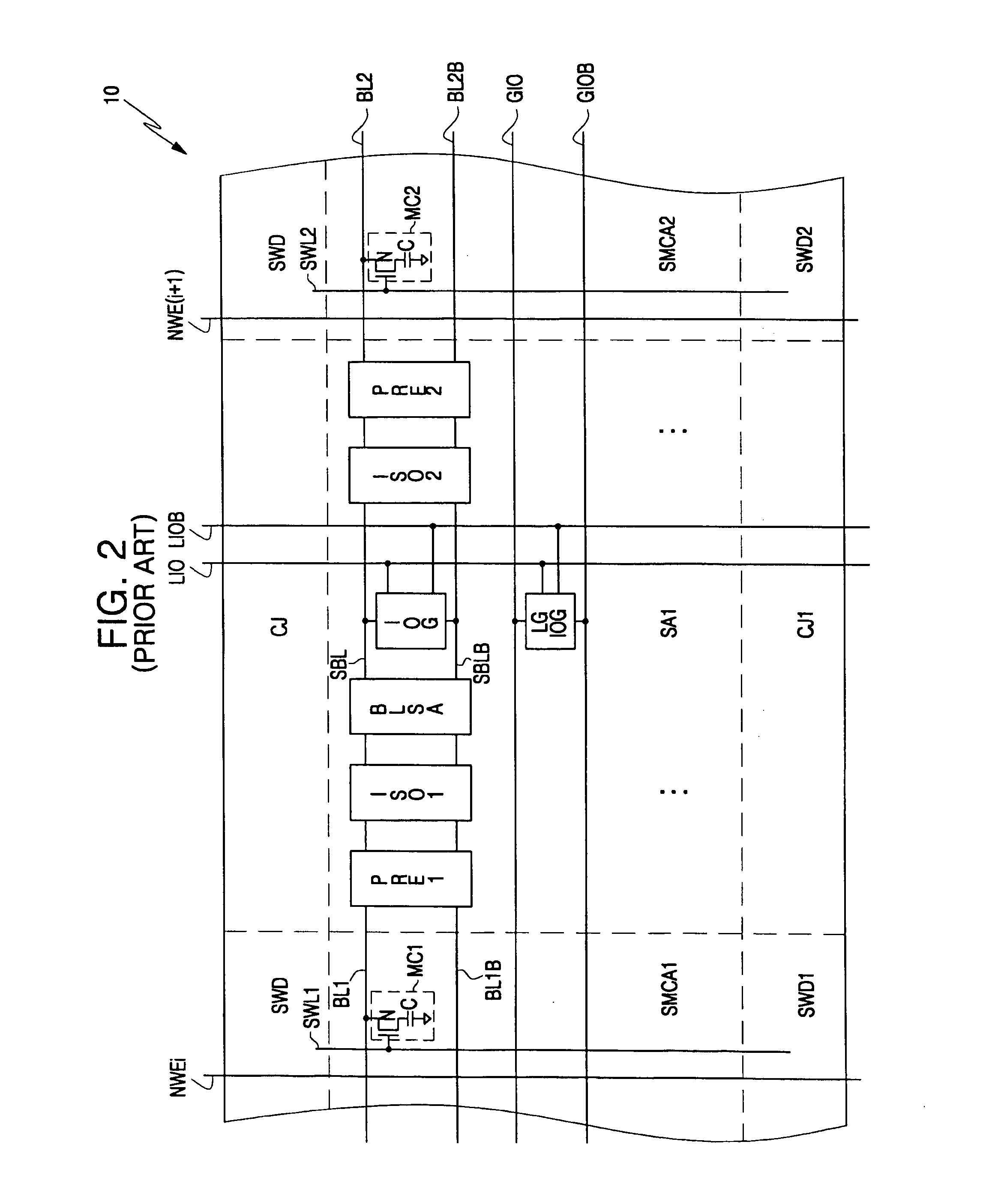 Semiconductor memory device and method of arranging signal and power lines thereof