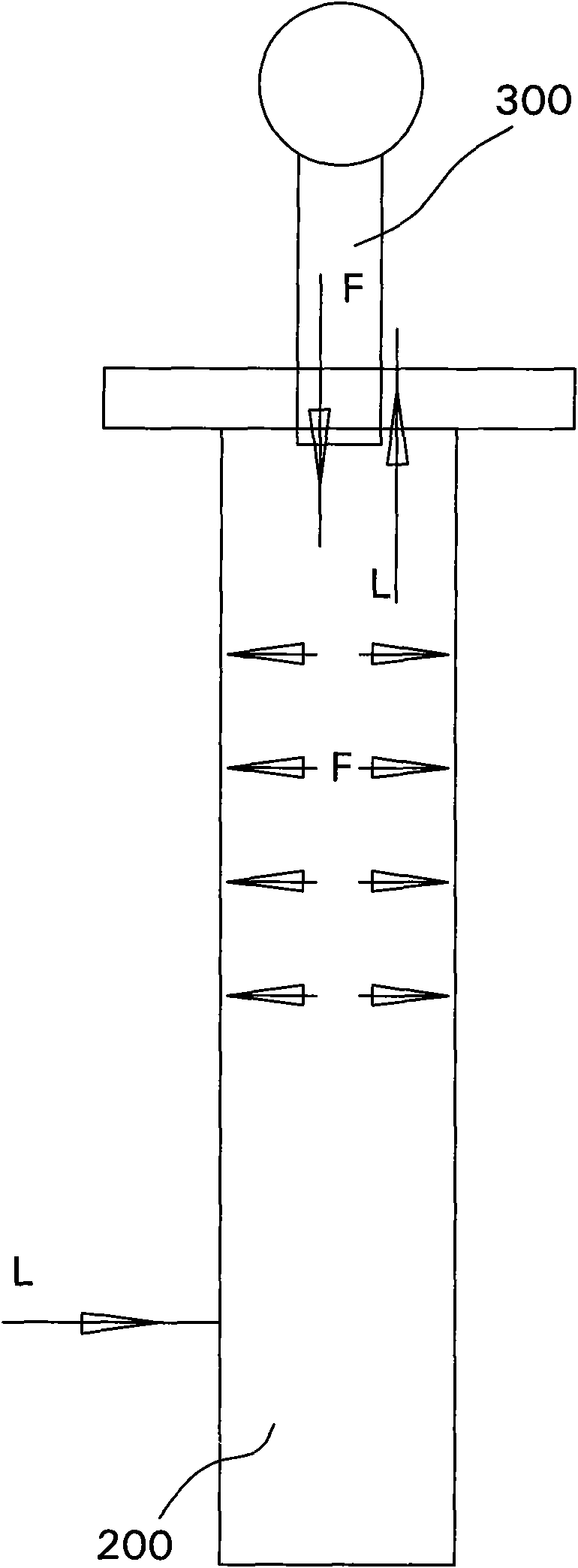 Gas-solid separation device with backblow system