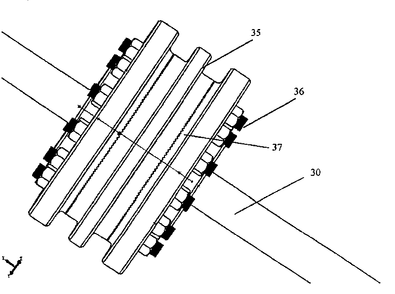 Dynamics characteristic experimental apparatus of heavy type gas turbine pull rod rotor