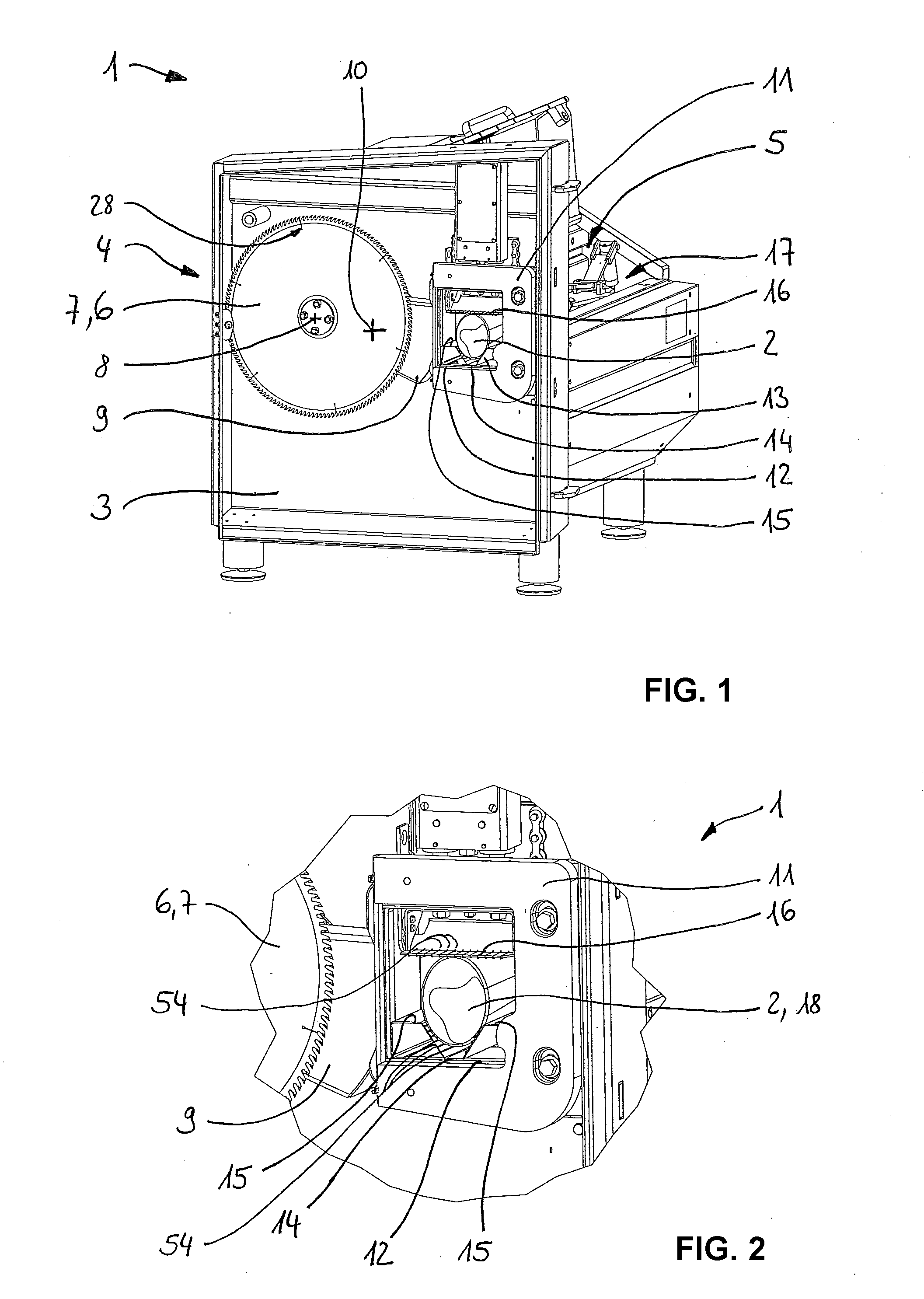 Device and method for cutting a frozen food strand into slices