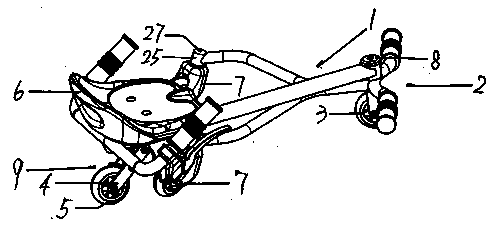 Rear suspension children scooter