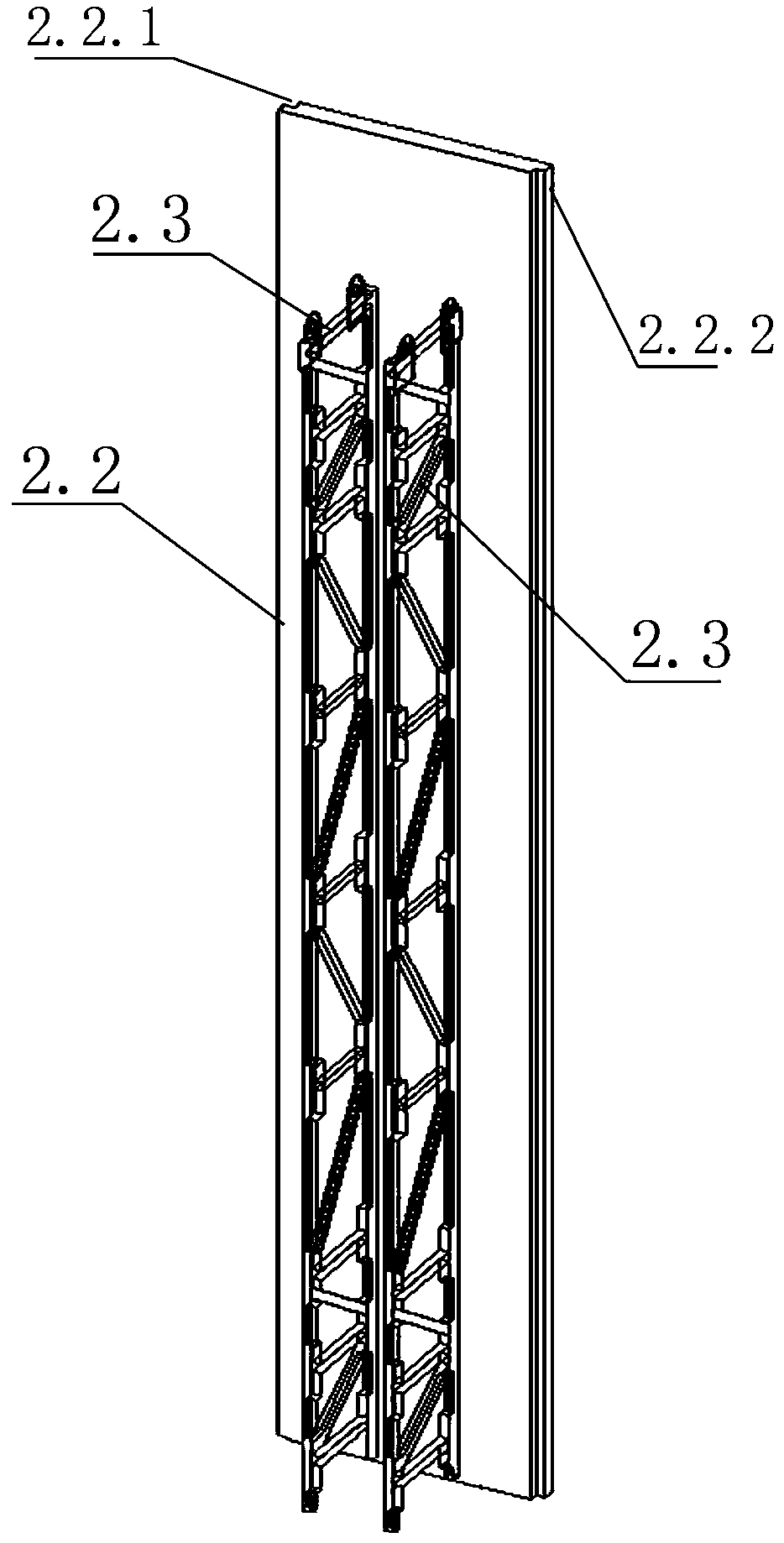 Profile steel truss double-skin wall structure and construction method thereof