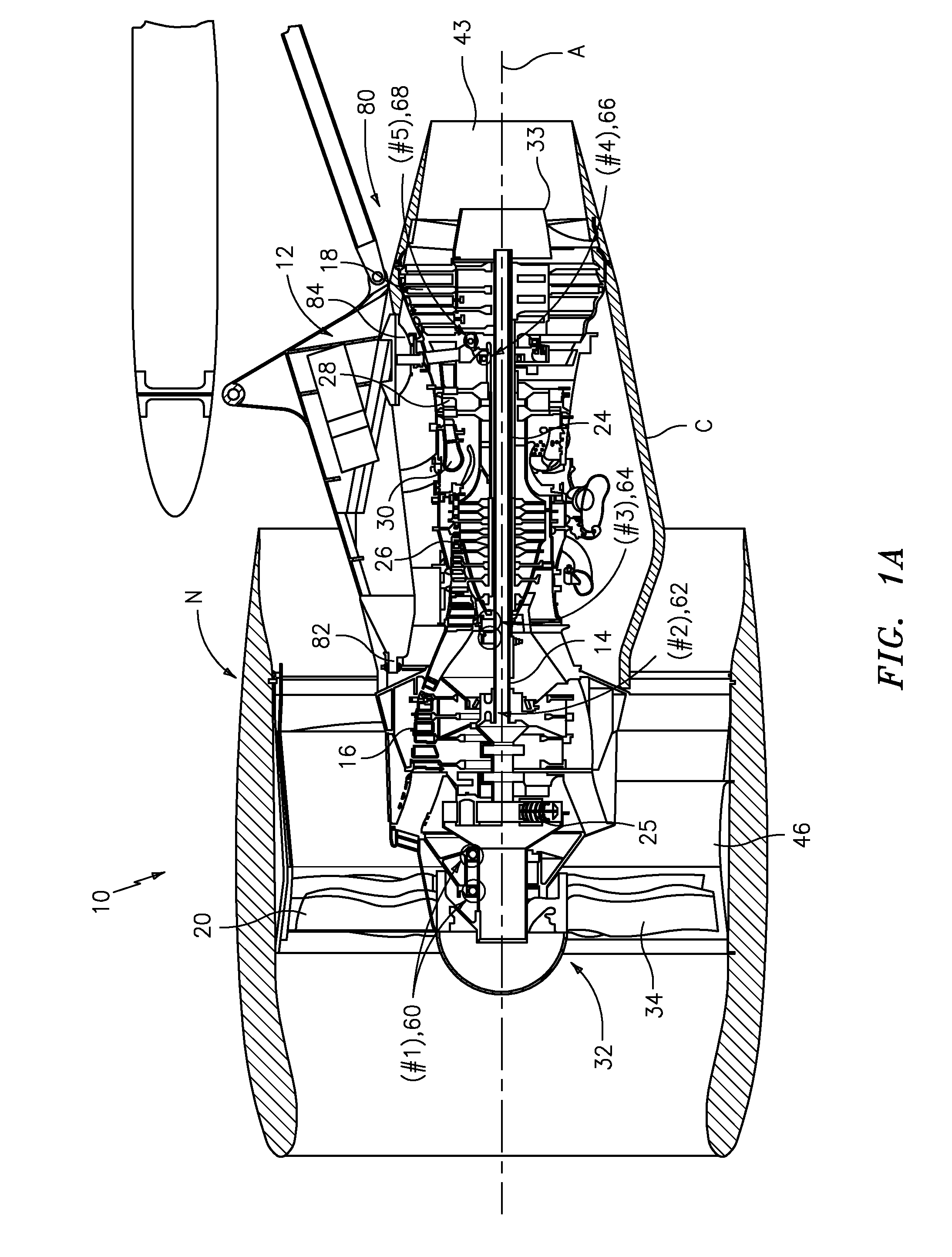 Engine mounting configuration for a turbofan gas turbine engine
