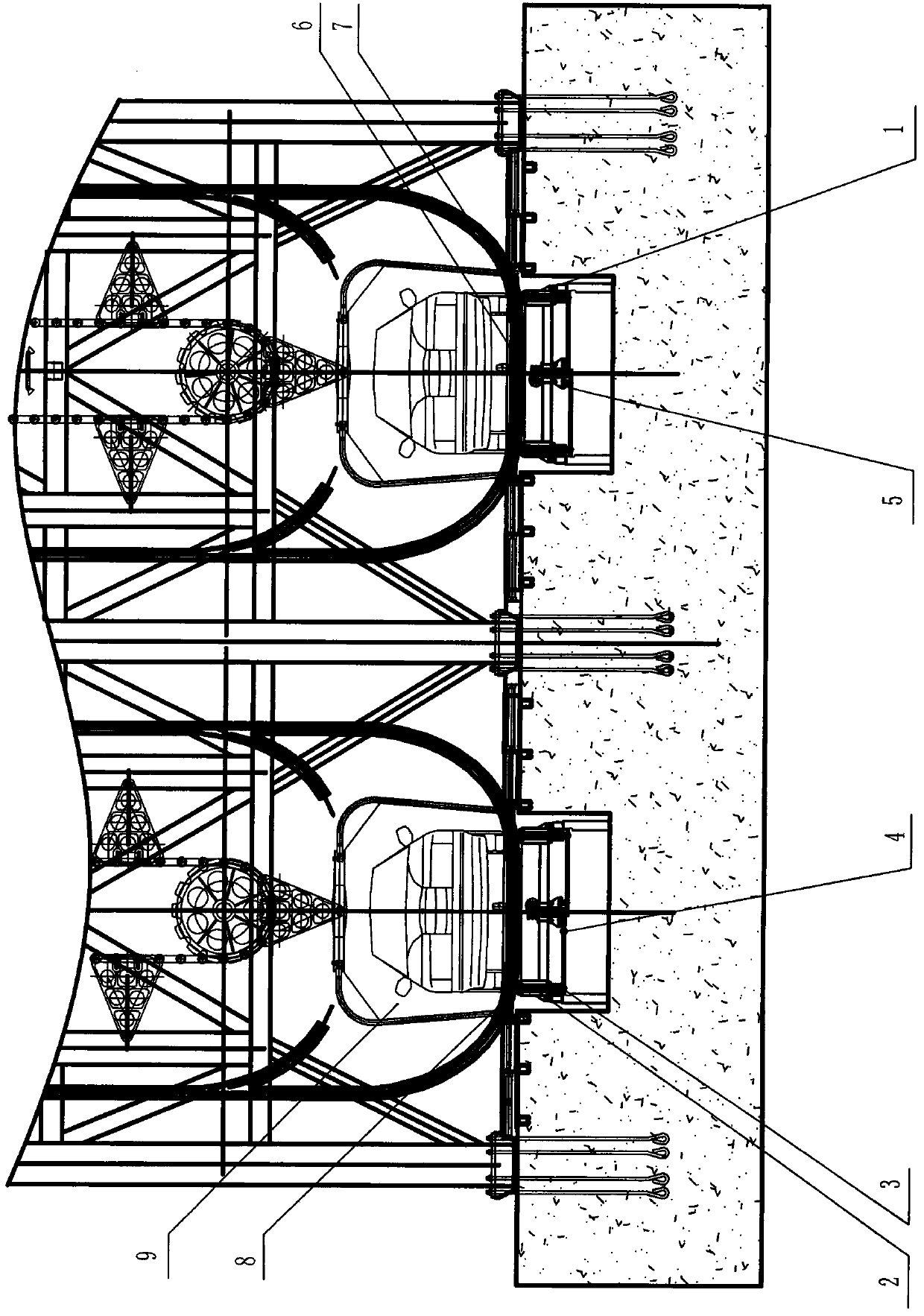 Vertical cycle intelligent three-dimensional garage U-turn mechanism