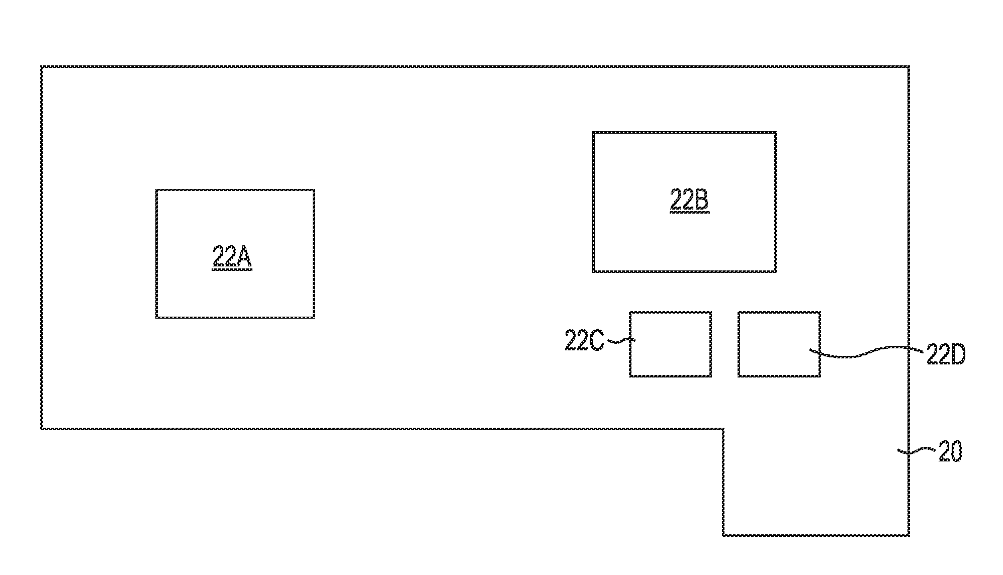Hybrid printed circuit assembly with low density main core and embedded high density circuit regions