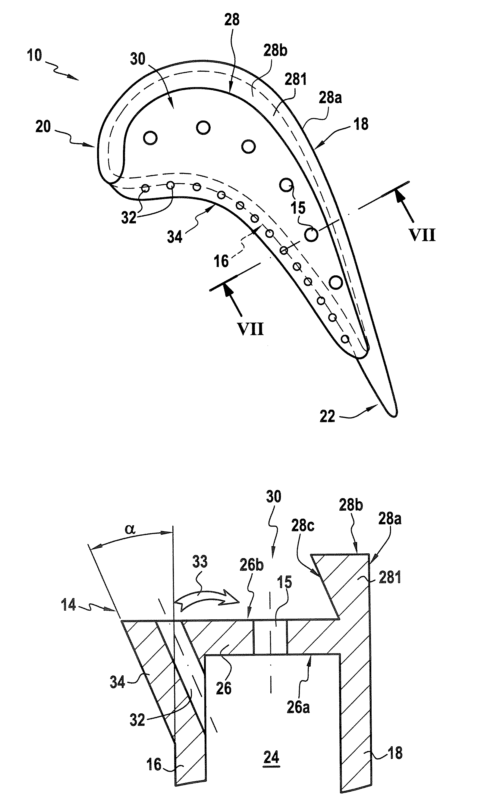 Hollow rotor blade for the turbine of a gas turbine engine, the blade being fitted with a "bathtub"