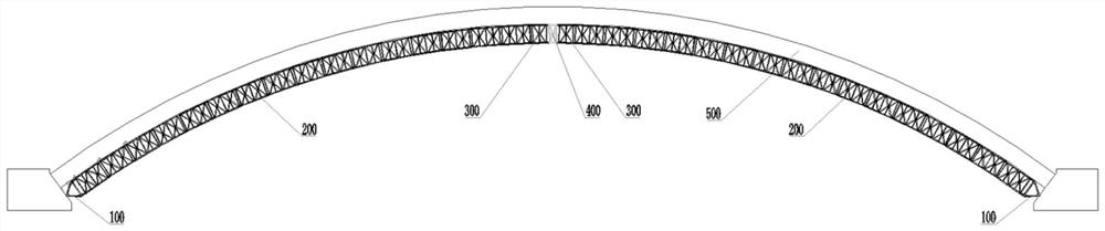 Large-truss-height adjustable suspended splicing combined type frame steel arch frame and large-span arch ring integral pouring process