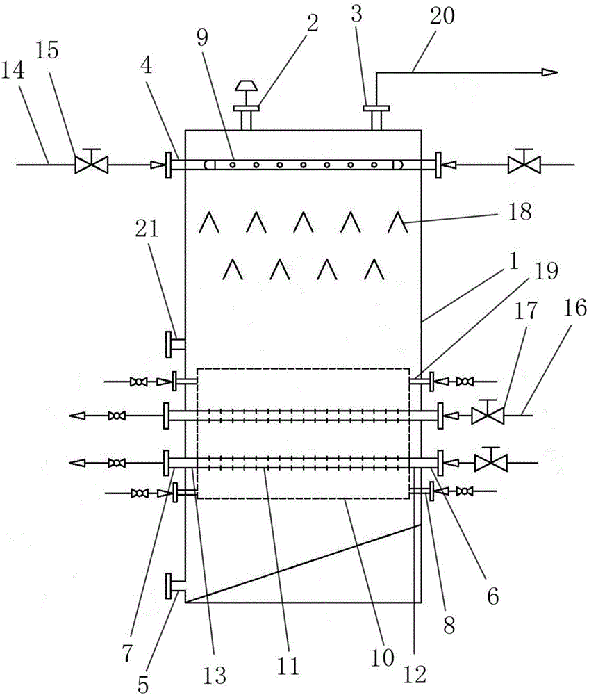 Preheating tank for heating sludge by steam