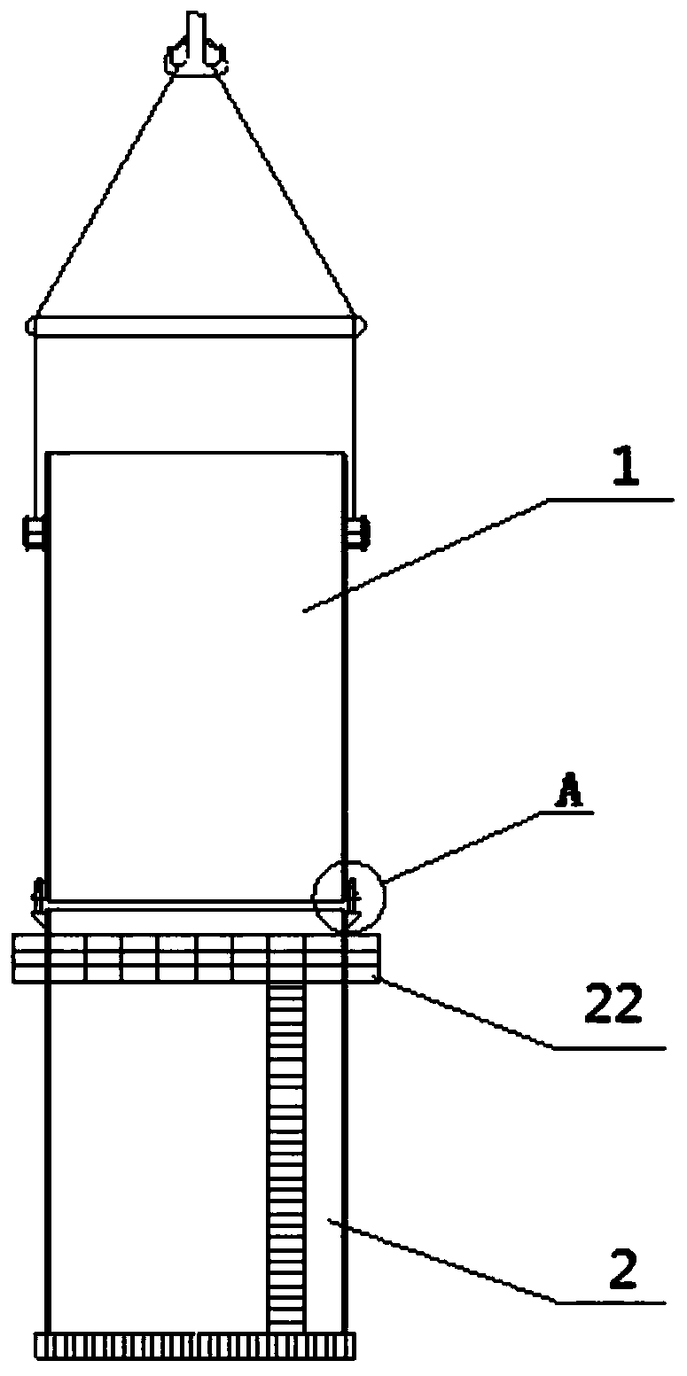An in-place guide device for segmental hoisting and aerial assembly of heavy-duty tower equipment