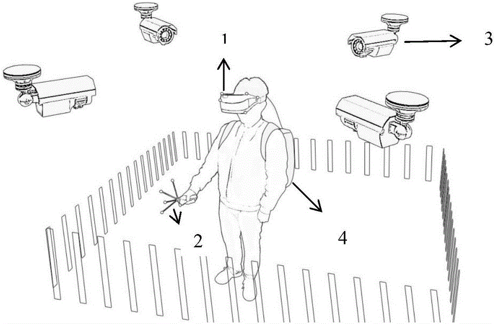 Virtual reality space mobile positioning system and virtual reality space mobile positioning method for virtual house inspecting