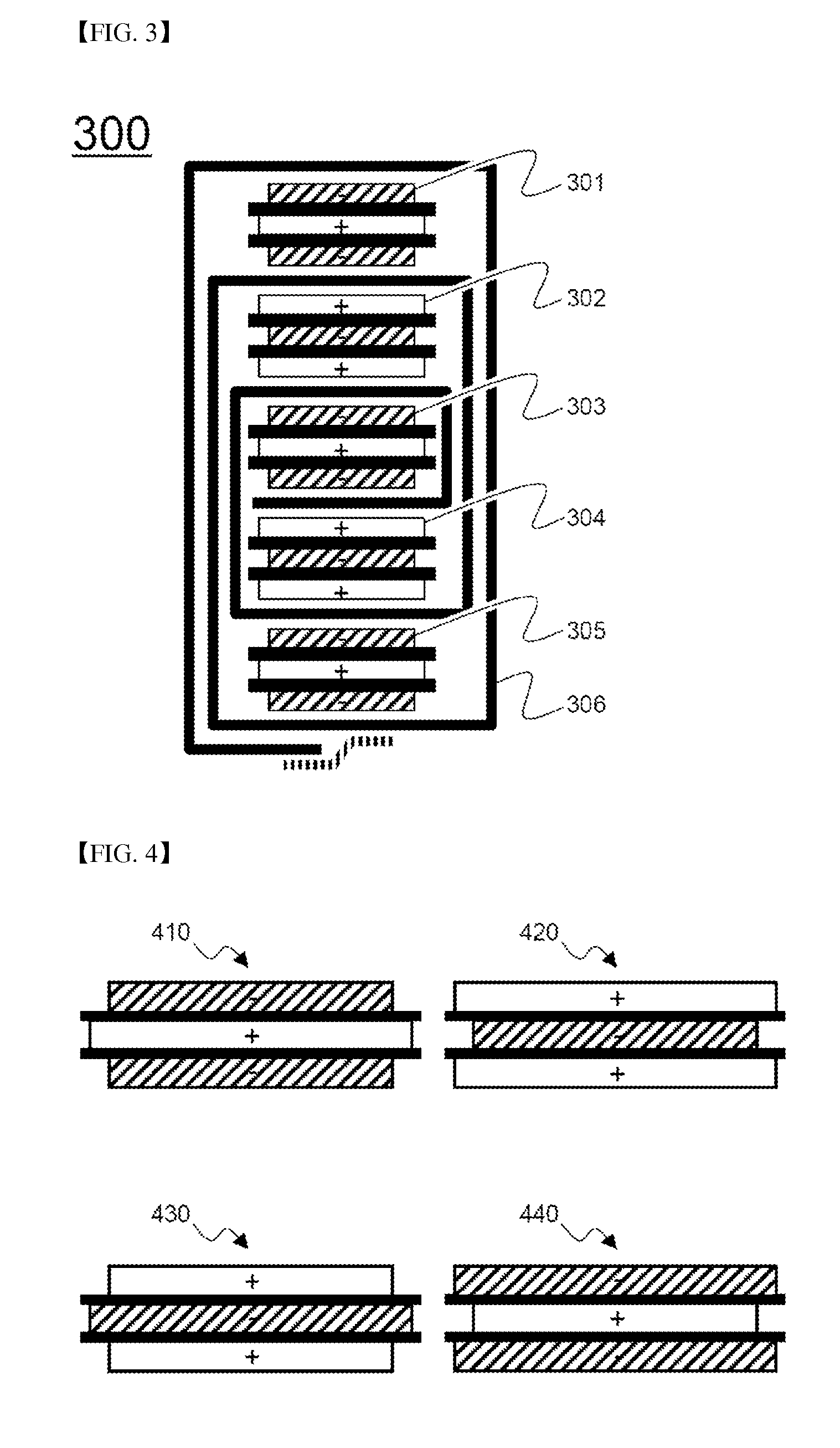 Electrode laminate comprising electrodes with different surface areas and secondary battery employed with the same