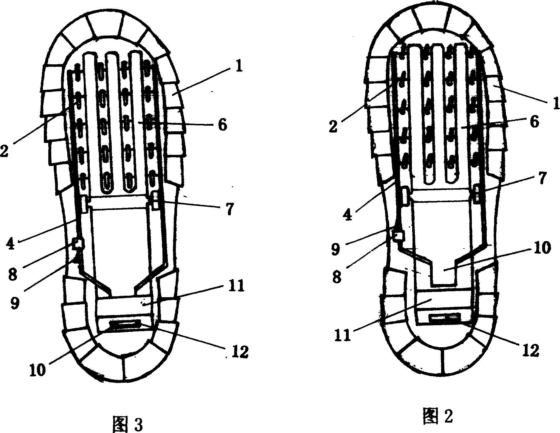 Snow shoes with anti-skid and snow-removal function
