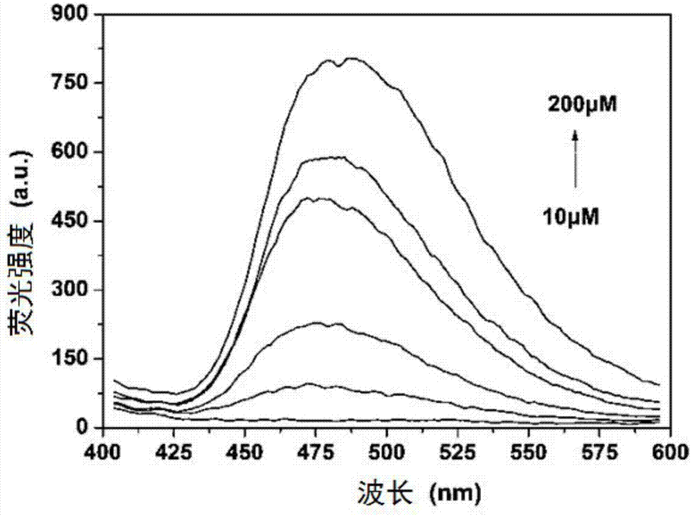 Mercury ion fluorescence probe compound, preparation method and application