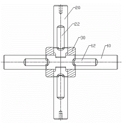 Long shaft of split-type cross shaft