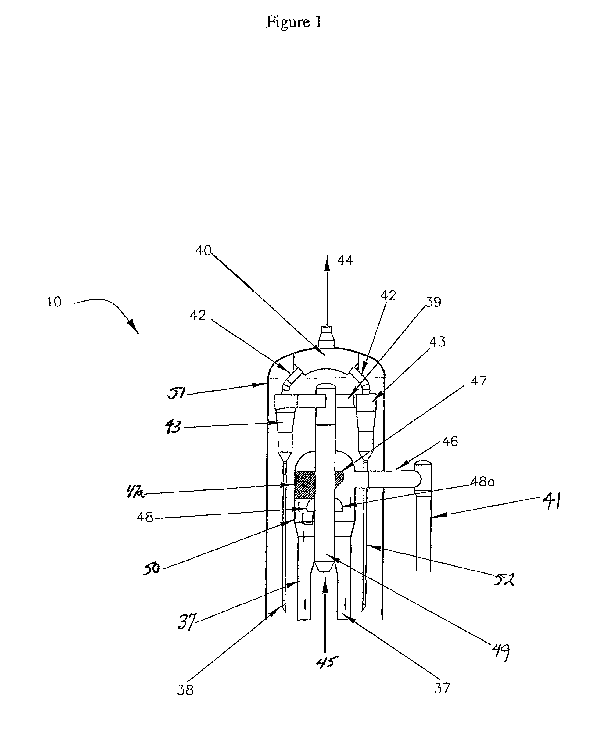Separating and stripping apparatus for external FCC risers