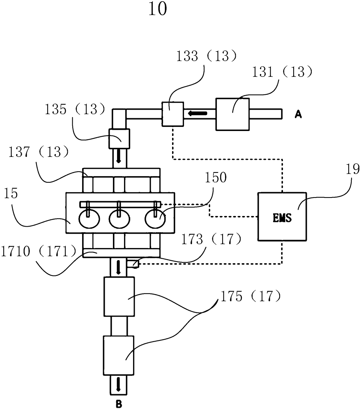 Emission pollutant treatment system and method applied to gasoline engine
