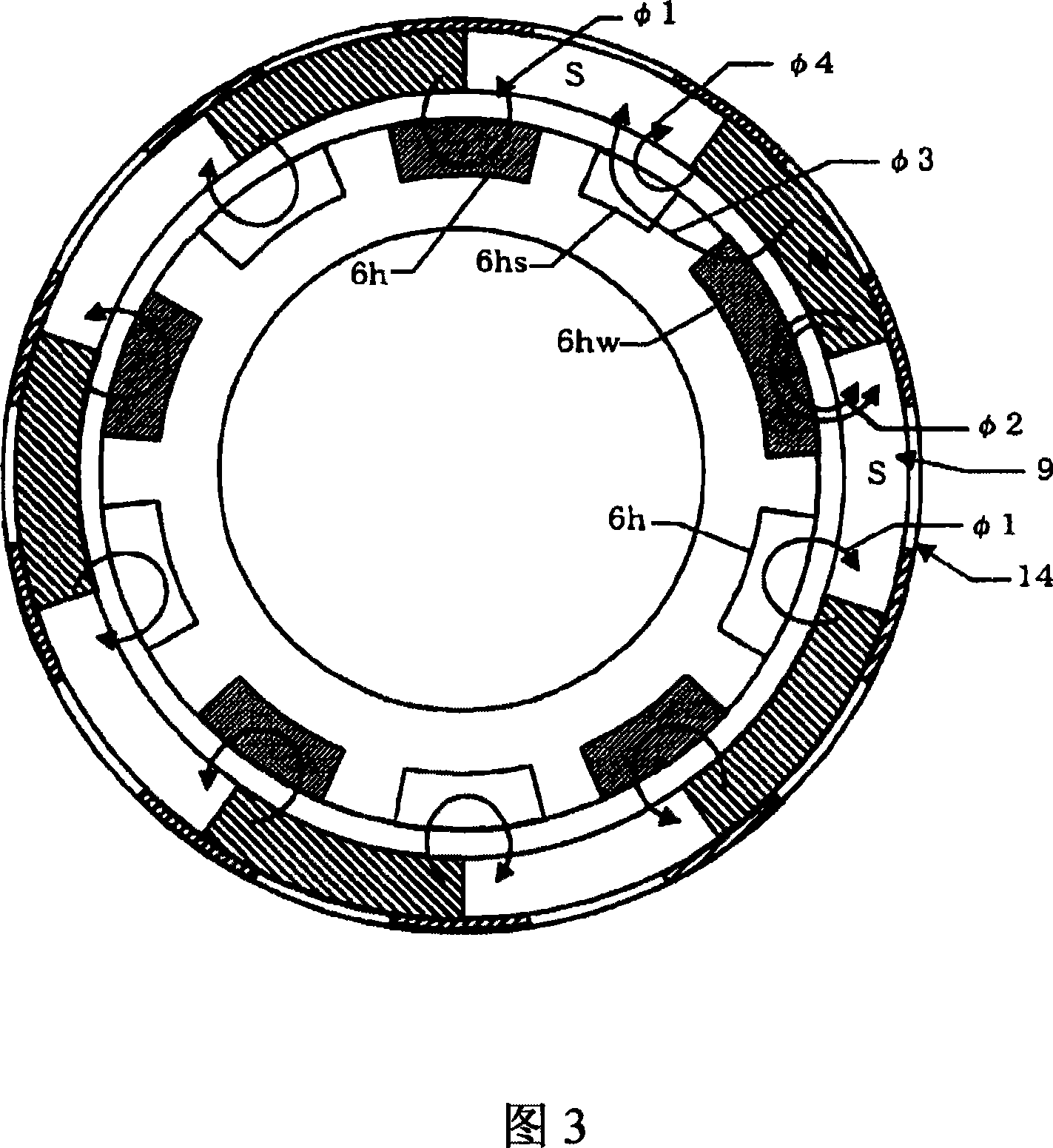 Stepping motor for generating vibration