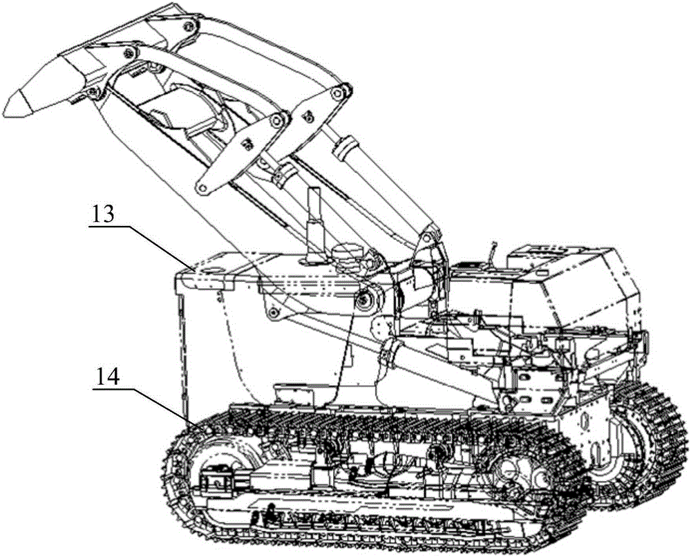 A rake pusher and its pusher device assembly