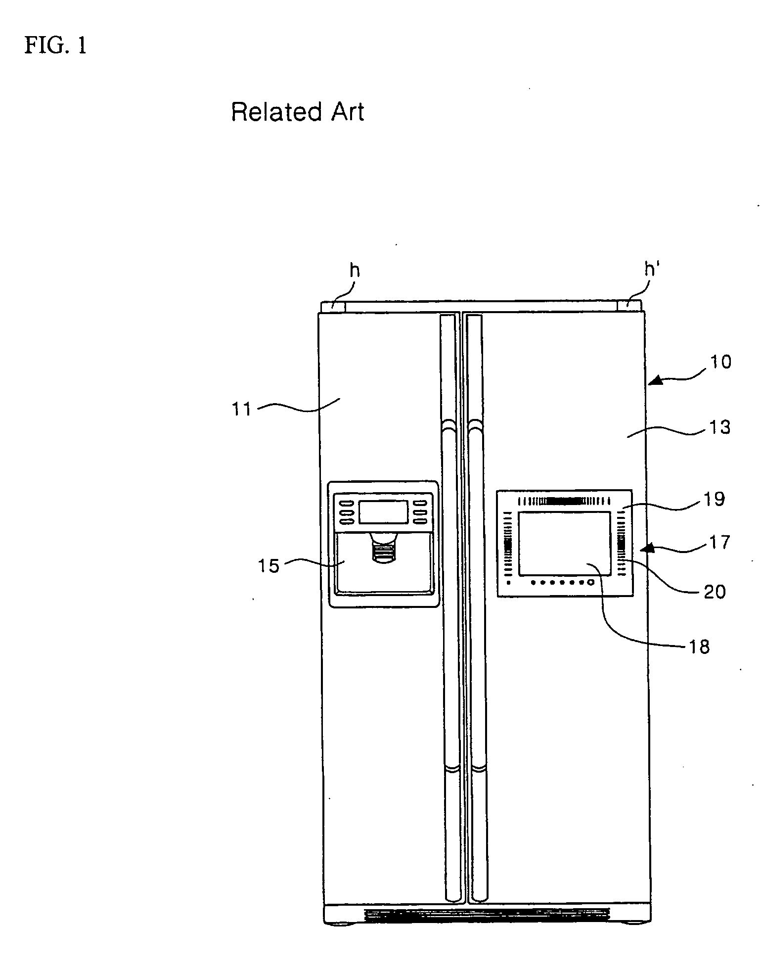 Display unit for refrigerator