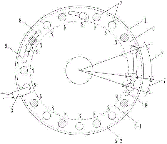 Power-assisted bicycle with adjustable magnet block position sensor on flywheel