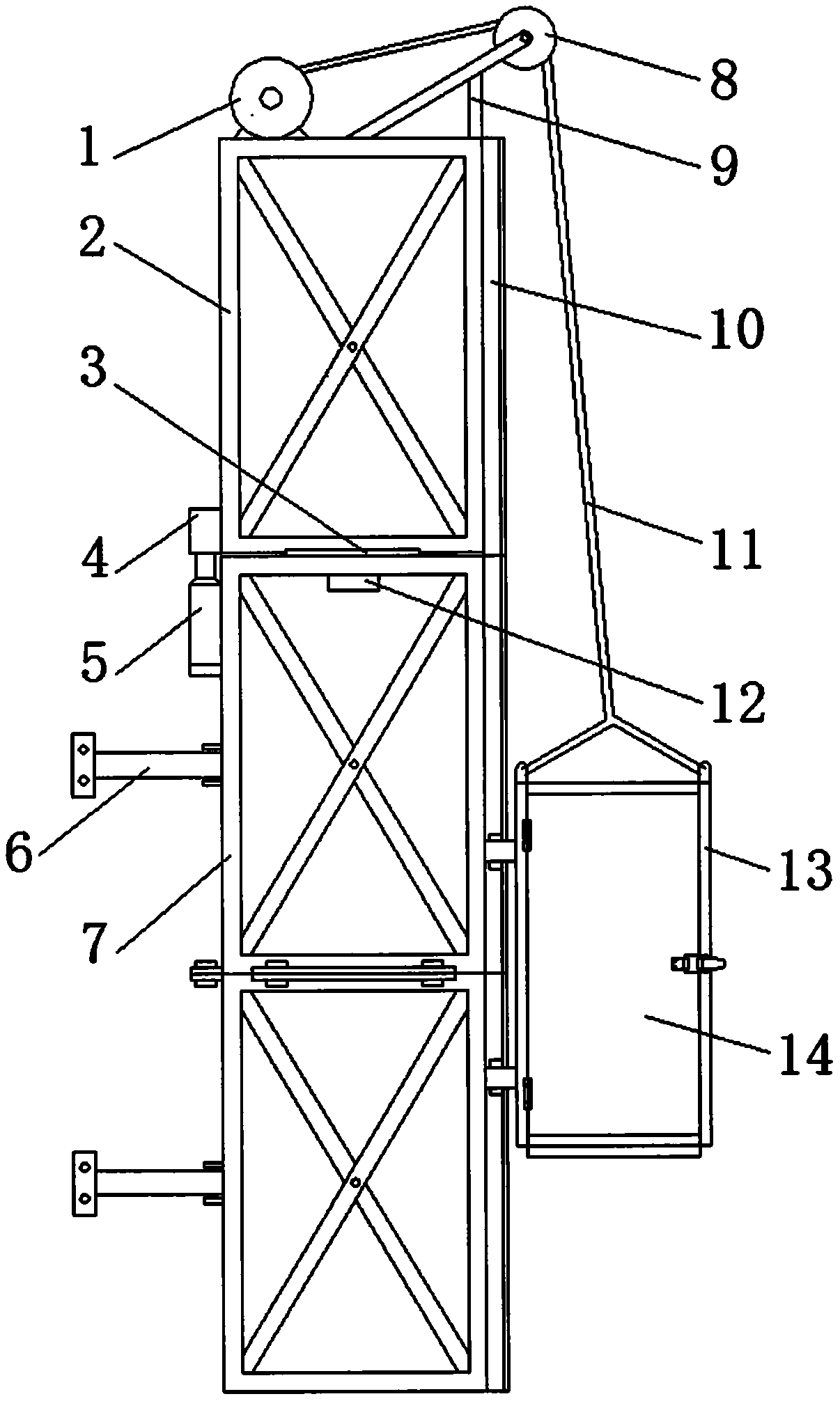 Hoisting device for house construction