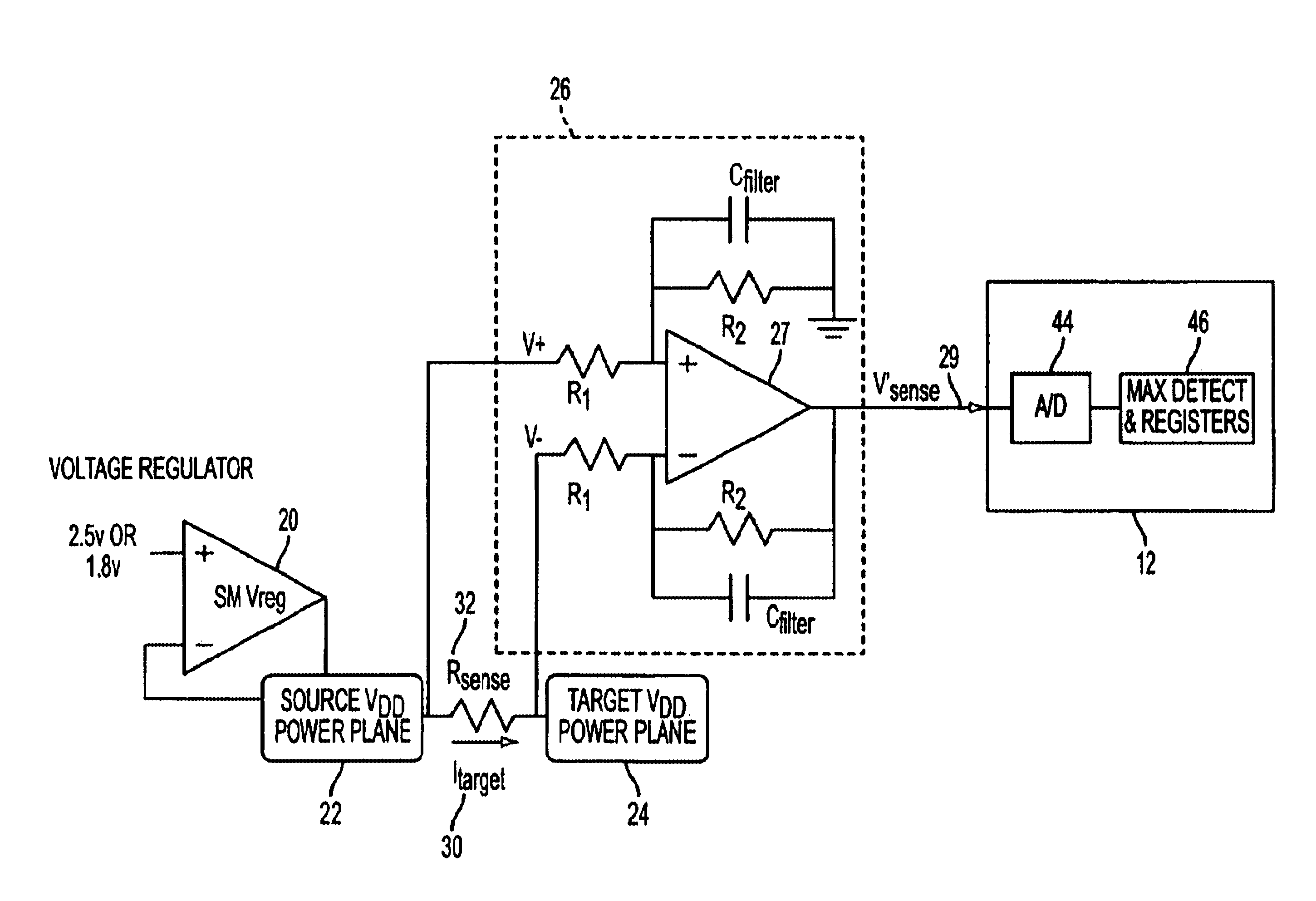 Memory system that measures power consumption