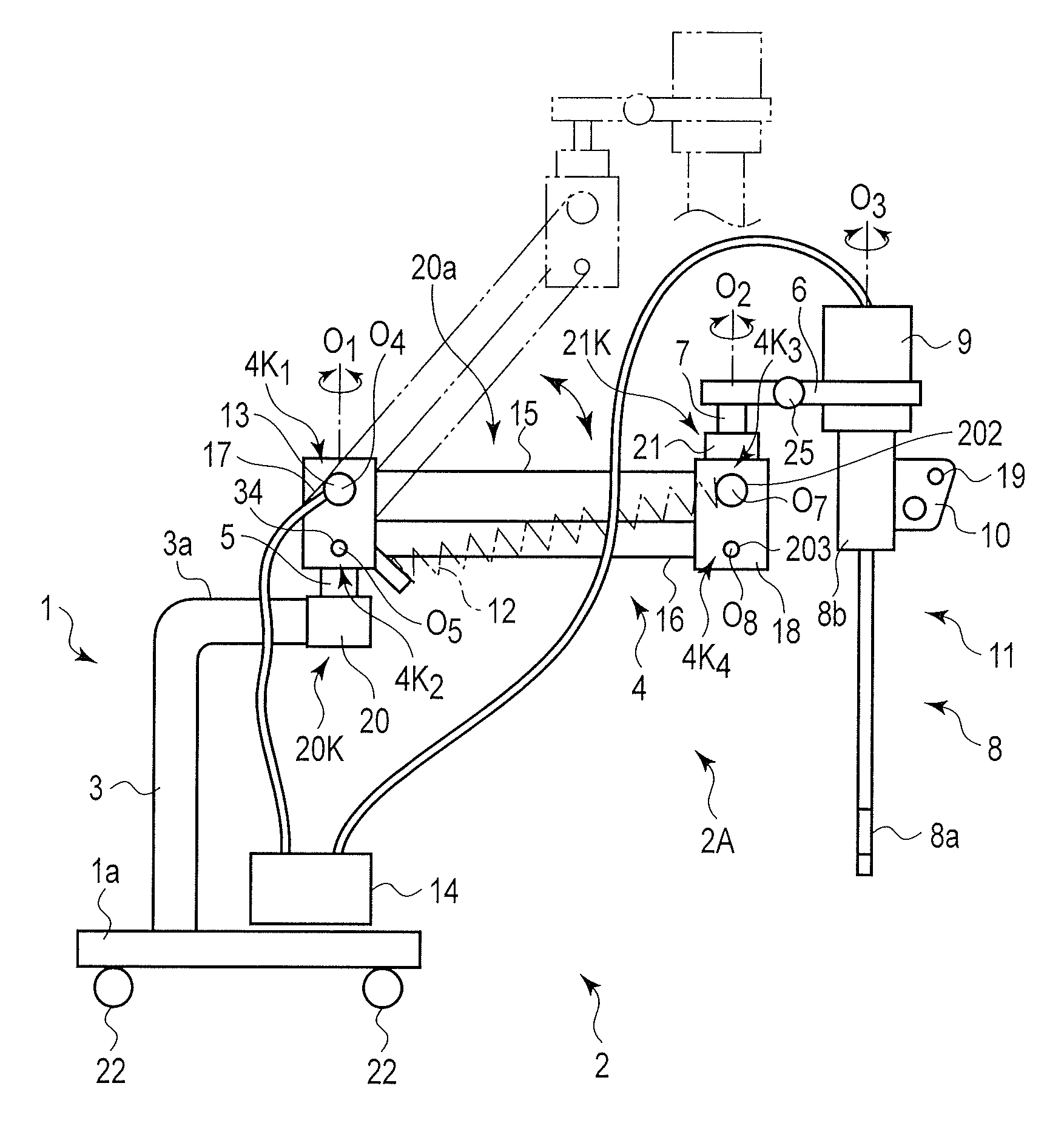 Supporting apparatus for medical device