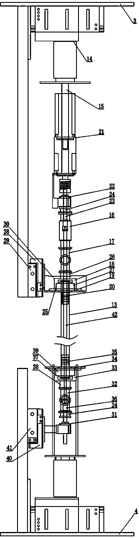 Deepwater drilling condition based marine riser mechanical behavior experiment simulation system and experiment method