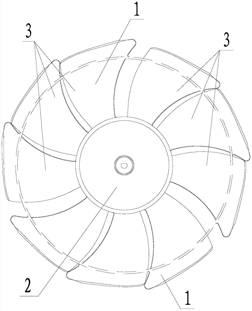 Fan blade structure for automobile engine