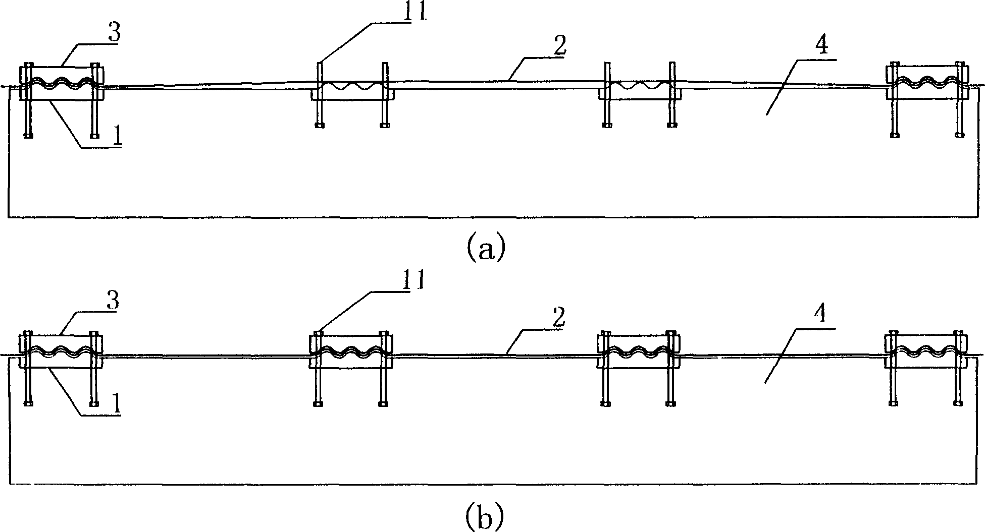 Construction method of prestressing force stretching high strength composite material and anchoring