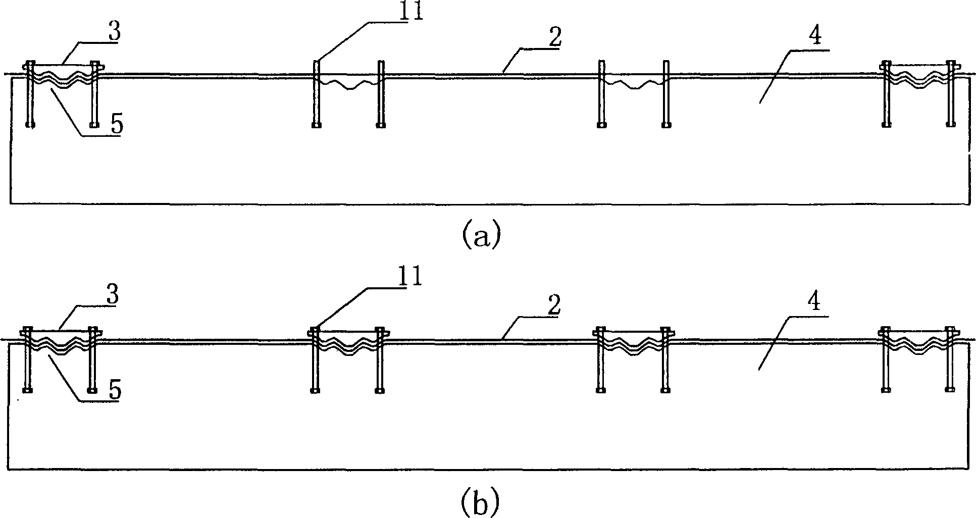 Construction method of prestressing force stretching high strength composite material and anchoring