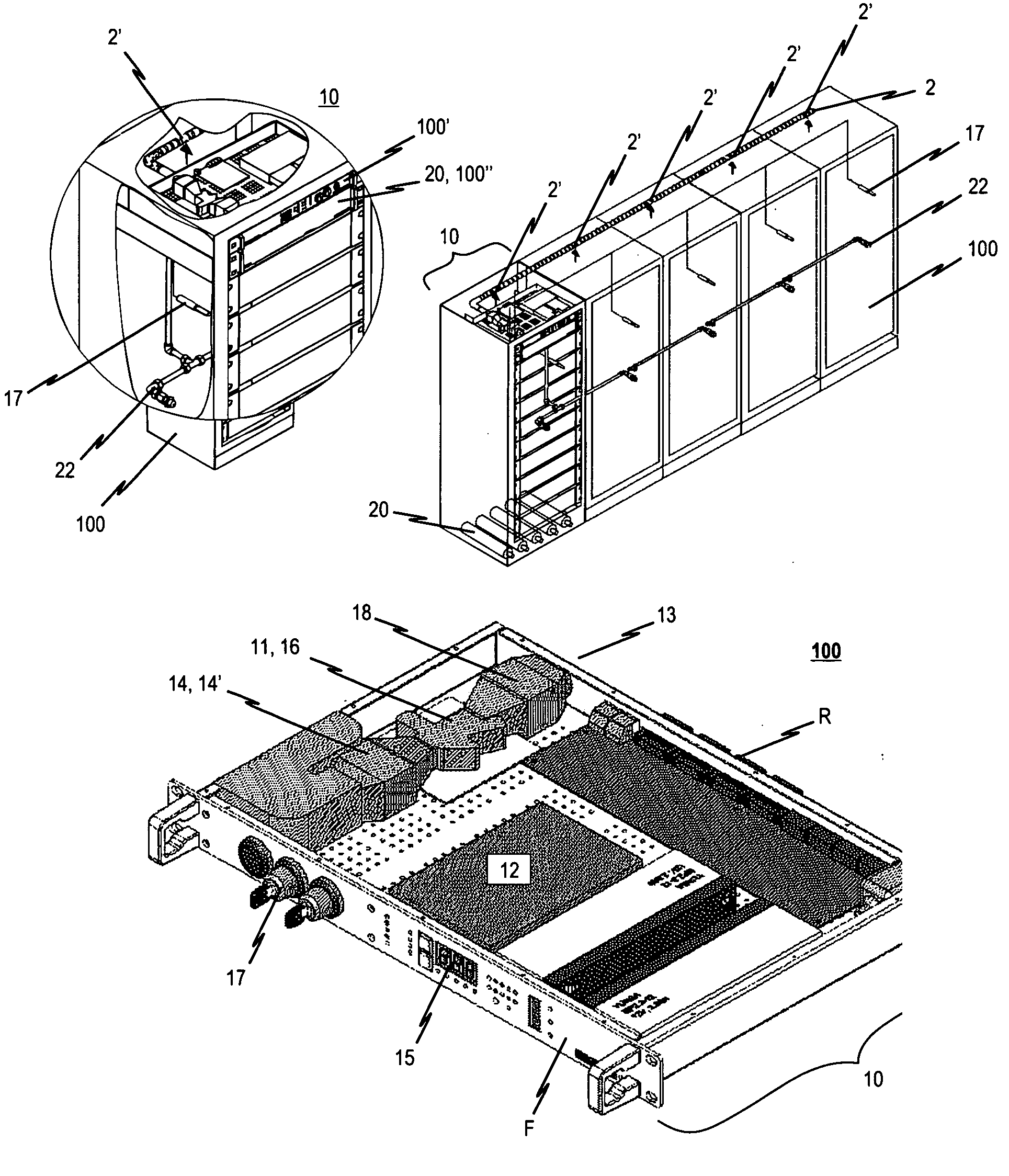 Apparatus for fire detection in an electrical equipment rack