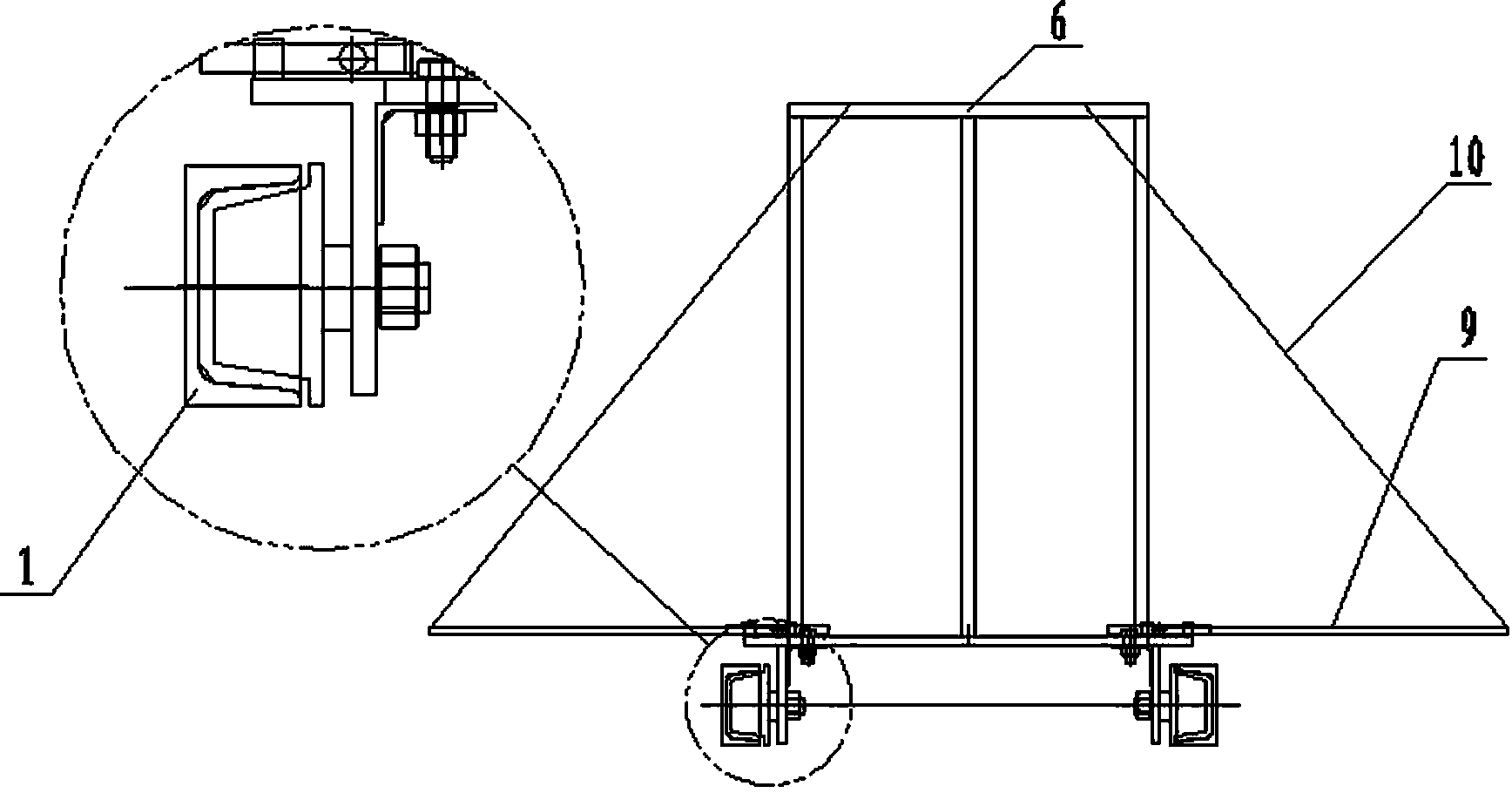 Built-in two-way sliding maintenance platform of tower crown