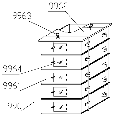 Feeding machine with plurality of feed spraying pipes and weighing systems