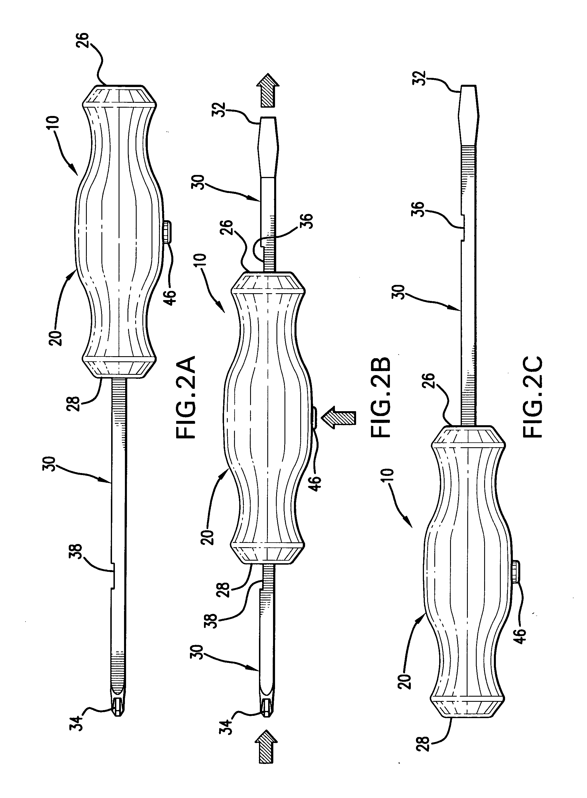 Screwdriver with dual headed axial shaft