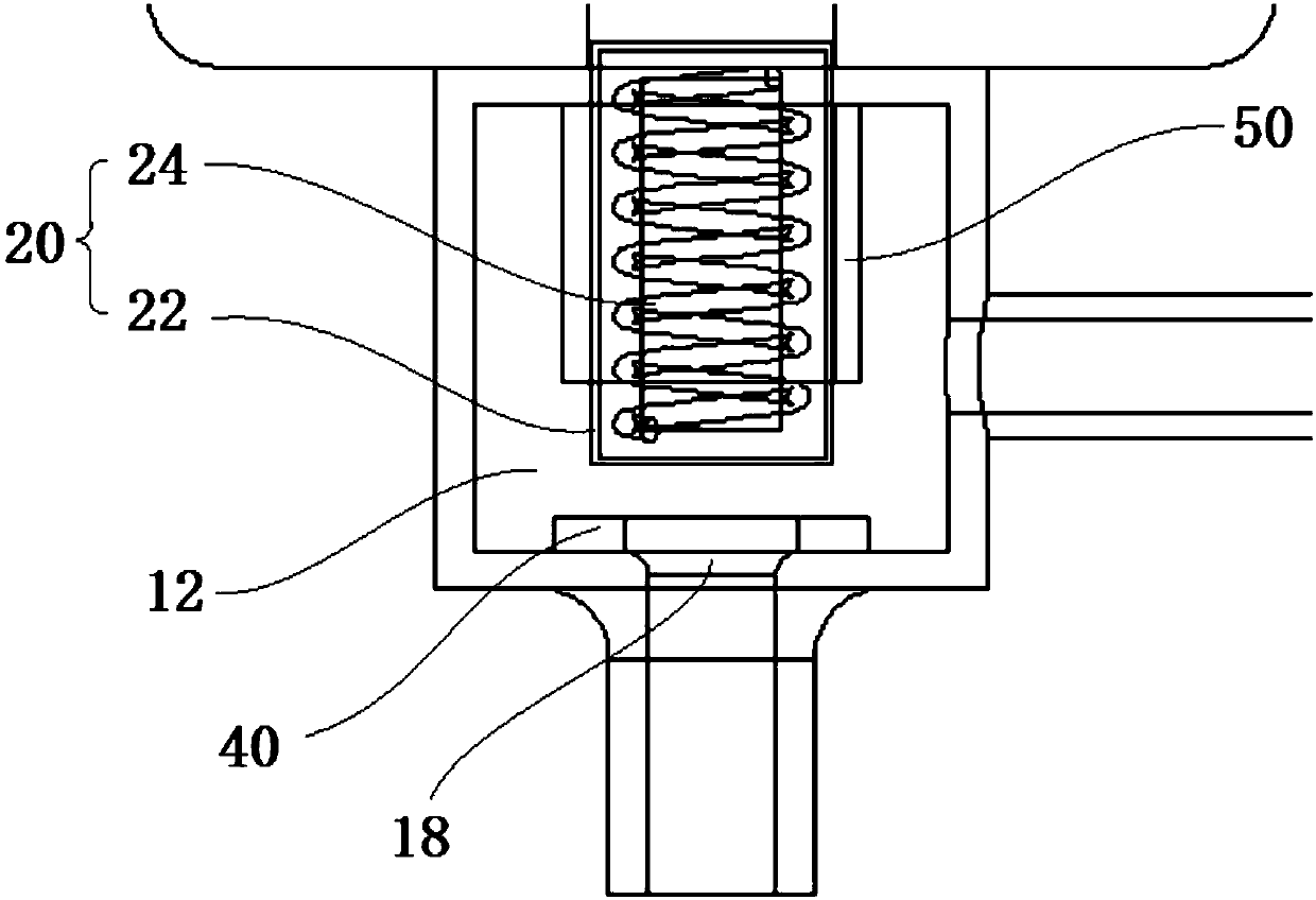 On-off valve and gluing device