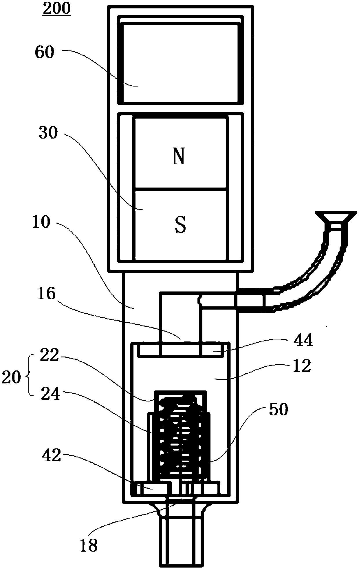 On-off valve and gluing device
