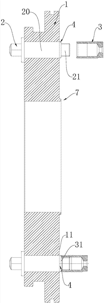 Plate connecting structure for prestressed concrete member tensioning mechanism