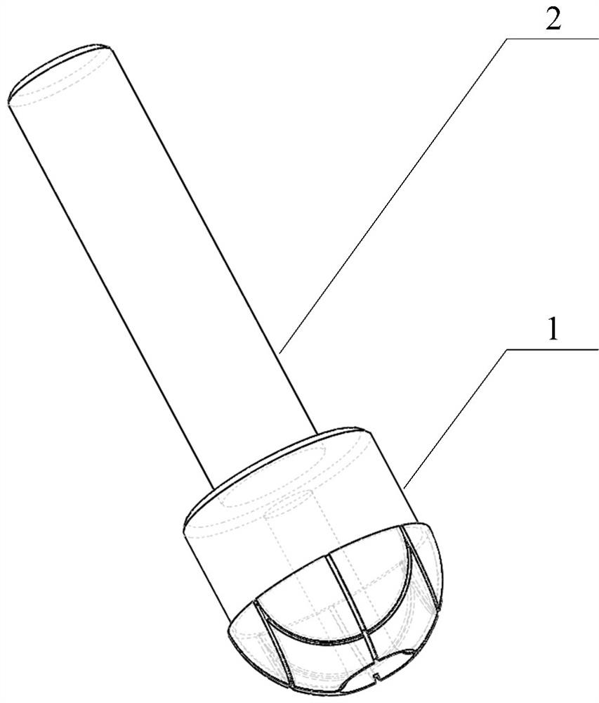 Hemispherical resonator inner spherical surface accurate grinding wheel